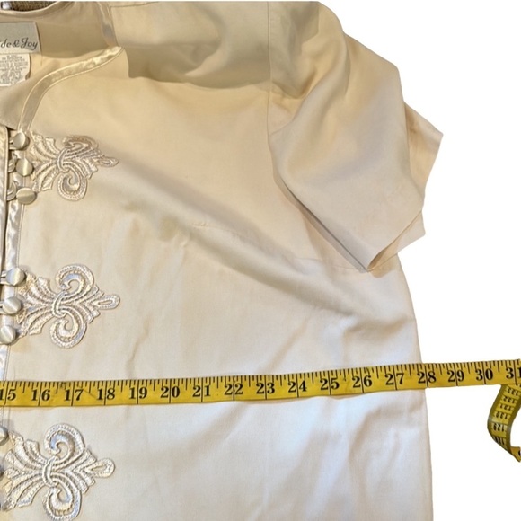 Elegant Cream & Silver Trim Fleur-de-Lis Jacket Sz 24WP Pride & Joy Wedding NWT - Picture 11 of 11
